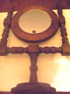 Vintage Wood Tabletop Shaving Mirror - Picture 1 of 8