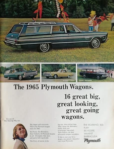 Vintage 1965 Plymouth Station Wagons Full Page Original Ad 823 - Imagen 1 de 1