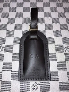 Louis Vuitton Brown W Gold Hardware Large leather name tag W Initials ( C.A ). - Picture 1 of 10