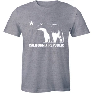 California Bear T-shirt Cali Souvenir State Map Republic Flag CA Love Cali Life - Picture 1 of 4
