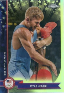 2024 Topps Chrome US Olympics KYLE DRAKE #9 SILVER REFRACTOR WRESTLING USA - Picture 1 of 2