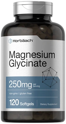 Magnesium Glycinate Capsules 250 mg | 120 Softgels | Non-GMO | by Horbaach - Image 1 of 4