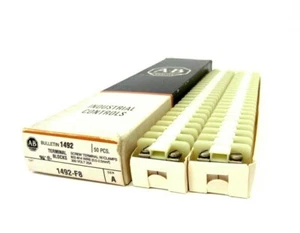 BOX OF 50 NEW ALLEN BRADLEY 1492-F8 TERMINAL BLOCKS SER.A 1492F8 - Picture 1 of 1