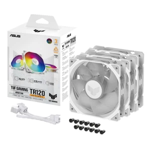 ASUS TUF Gaming TR120 ARGB Reverse Blade White 3IN1 Gehäuselüfter 3er Pack weiß - Bild 1 von 1