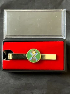 Scottish Rites Green Saint Andrew Necktie Gold Color Tie Bar Masonic NEW! - Picture 1 of 1