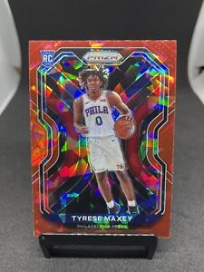 2020-21 Panini Prizm Tyrese Maxey #256 Rookie RC Red Cracked Ice 76ers SP