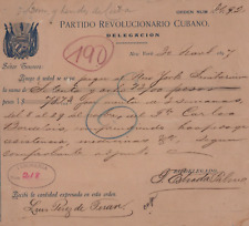 TOMÁS ESTRADA PALMA Cuban PRESIDENT Signed Spam Am War Document AUTOGRAPHED 1897