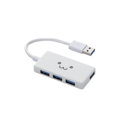 Elecom USB3.0 Hub 4 Port Bus Power Compact White U3H-A416BF1WH JP - Image 1 of 4