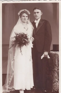 2 alte Fotos Vintage . Hochzeitspaar. . ( T 1 ) - Bild 1 von 4