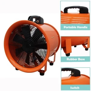 110V Exhaust Axial Fan Cylinder Portable Paint Fumes Blower with 16.4ft Air Duct - Picture 1 of 24