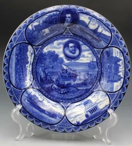 Rowland Marsellus Staffordshire NY Historial Plate West Point Steamboat Capitol - Picture 1 of 10