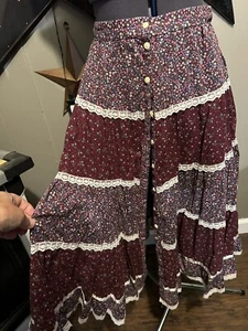 Vtg Jessica's Gunnies Gunne Sax Women's Long Floral Prairie Cottagecore Skirt 9 - Picture 1 of 5
