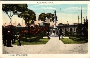 PERU - PLAZA GRAU CALLAO - MONUMENT - OLD POSTCARD - Picture 1 of 2