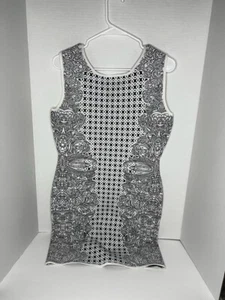 BCBGMAXAZRIA Suéter Bodycon Vestido Mujer Grande Jazmyne Tribal Jacquard Espalda en V - Imagen 1 de 7
