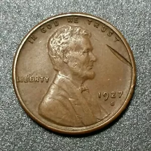 1927-S USA Lincoln Weizencent Penny braun Fehler Münzbrett Fehler schöner Typ - Bild 1 von 6