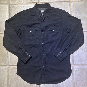 Camisa Denim OrSlow Occidental Japonesa Manga Larga Negra Talla 2 Hecha en Japón A Presión - Imagen 1 de 11