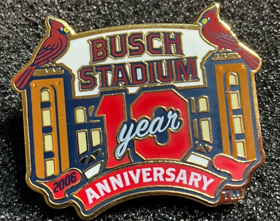 St Louis Cardinals Logo Busch Stadium 10th Anniversary Collector Pin - Image 1 of 1