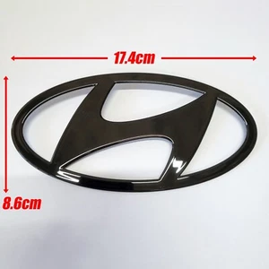 Black high glossy Front Hood H Mark Emblem 1p (Fits: 2023+ Ioniq6) - Picture 1 of 6