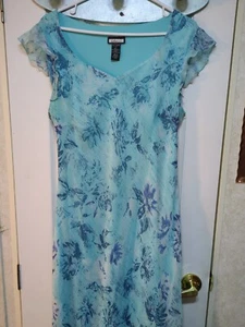 Vestido Floral Azul Fluido Believe Y2k Talla 14 Hada  - Imagen 1 de 5