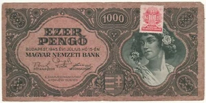1945 Hungary 1000 Ezer Pengo Banknotes Circulated F-315-084232 - Picture 1 of 2