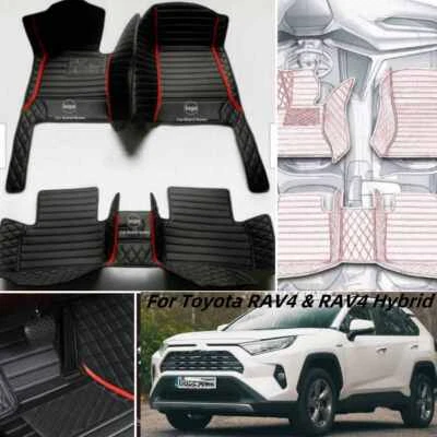 For Toyota RAV4 & RAV4 Hybrid 2000-2023 Car Floor Mats Carpets Waterproof Custom Foto 1 de 4