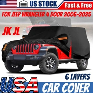 Waterproof 6 Layer Car Cover Soft Cotton Inner For Jeep Wrangler 4 Door CJ TJ JK - Picture 1 of 7