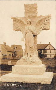 Barre VT "Dr Jackson" Statue RPPC Postcard - Picture 1 of 2