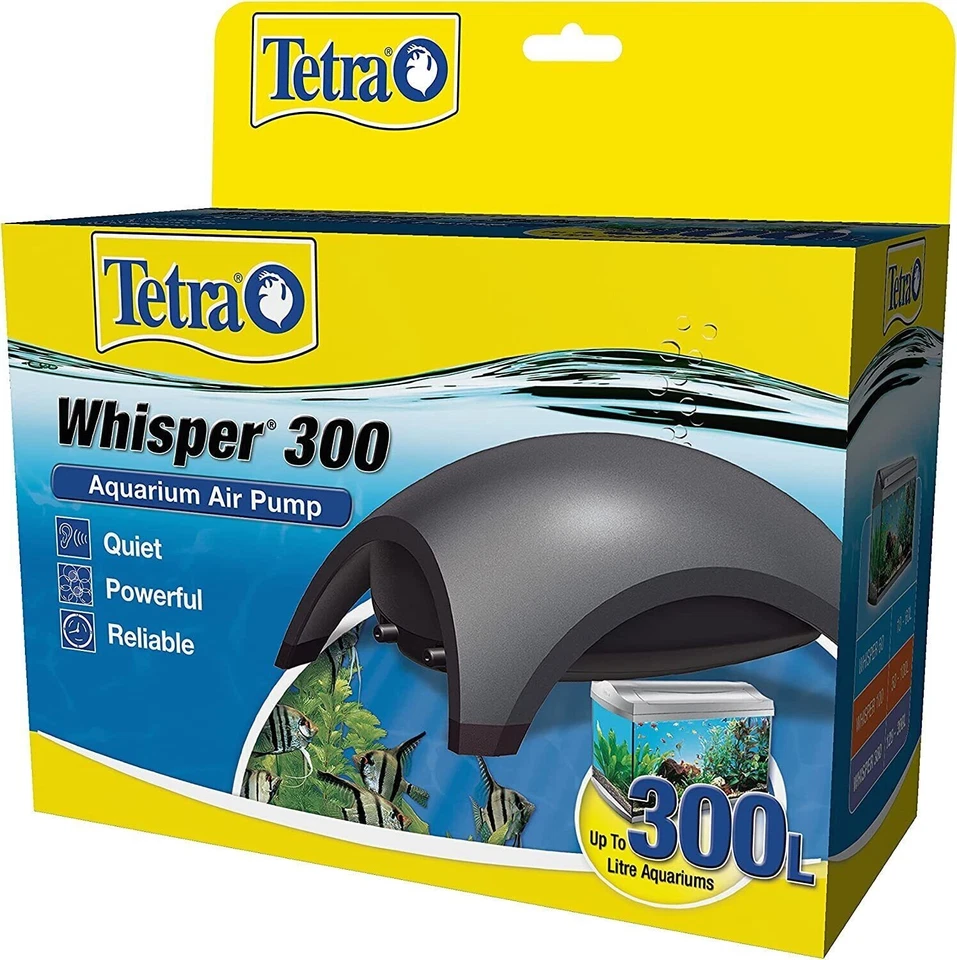 Tetra Whisper 300 Quiet Aquarium Air Pump Twin Outlet - For Fish Tanks 120-300L - image 1 of 1
