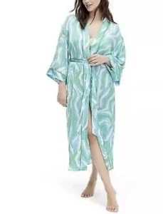 New Diane Von Furstenberg X Target Satin Disco Zebra Green Robe - DVF XS  NWT - Picture 1 of 7