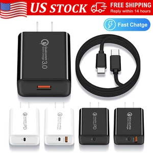 Bloque de cubo de cargador rápido USB-A+USB-C de 20 W de EE. UU. y cable de 3 pies para Google Pixel 5G - Imagen 1 de 26