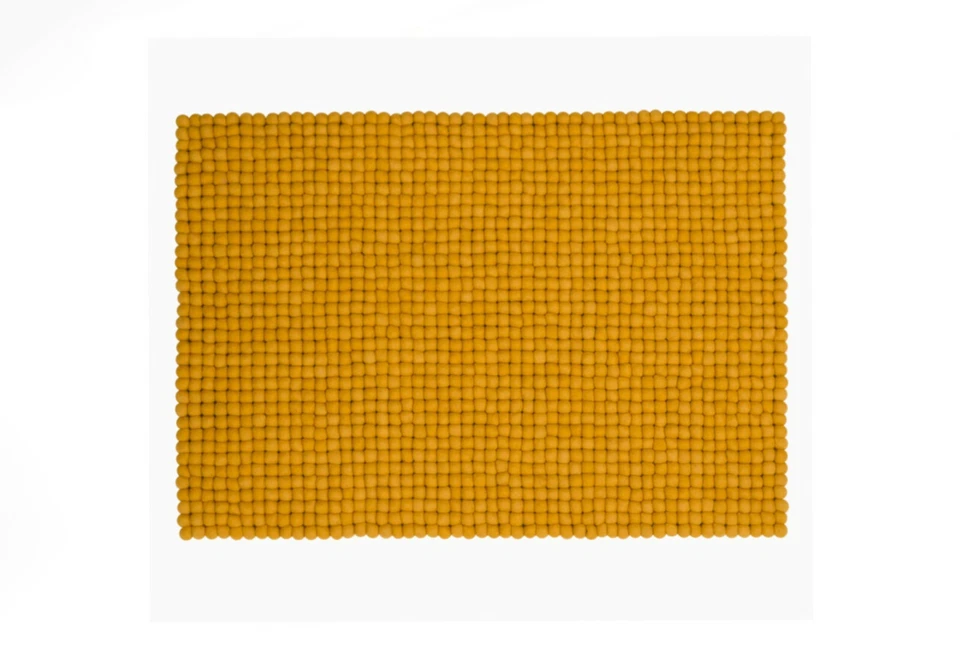 Felt Ball Rug - Handmade Wool Carpet - Natural Wool Rug - Pom Pom Felt Ball Rug  - Image 1 of 4