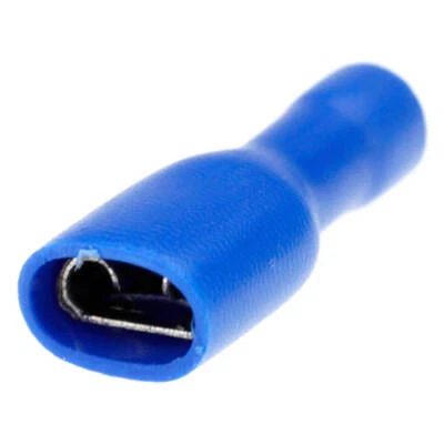 50pcs Blue16-14AWG Insulated Female 6.3mm Spade Terminal Wire Crimp Connectors - Image 1 of 4