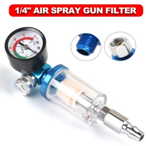 1/4" Spray Gun Air Regulator Gauge Air Pressure Regulator Filter For Paint Gun - Picture 1 of 11