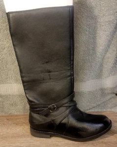 Cat & Jack - Mädchen schwarz Knie-Hüfte seitlicher Reißverschluss Schnalle Reitstiefel Gr. 1 (nicht 4) - Bild 1 von 5