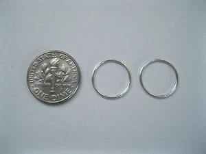 2 Silver 12mm 20g Endless Hoops Nose Rings Earrings Body Piercing Cartilage - Picture 1 of 1