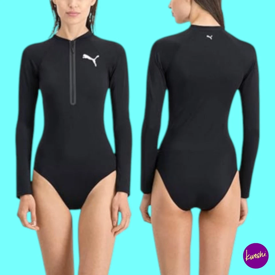 Terno de surf feminino PUMA, resistente ao cloro com UV50+, preto, Reino Unido L | UE 44 - Imagem 1 de 1