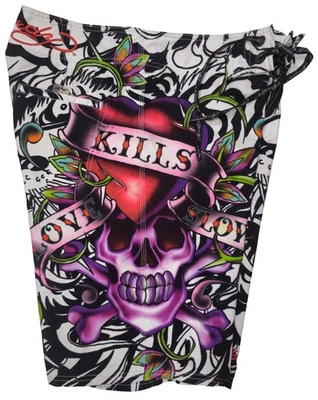 Pantalones Cortos Ed Hardy By Christian Audigier Hombres Multicolor Surf Talla M Cintura 33 pulgadas Foto 1 de 4