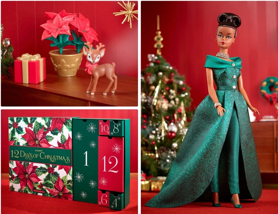 Barbie 2023 12 Días de Navidad Muñeca Coleccionable Calendario de Adviento HJX13 NUEVO Foto 1 de 4