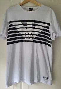 Men's Emporio Armani White Black T-Shirt Jersey XXL VGC - Picture 1 of 6