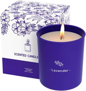 Lavender Candles for Home Scented, 8 Oz Scented Candles Present, Purple Jar Wax, - Picture 1 of 15