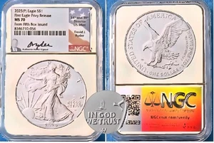 2025 ASE EAGLE PRIVY NGC MS70 RYDER FIRMATO DALLA 5° SCATOLA CONIATO - Foto 1 di 1