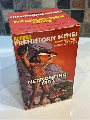 Vintage 1971 Aurora Prehistoric Scenes Neanderthal Man Model Kit w/ Box *Read* - Image 1 of 4