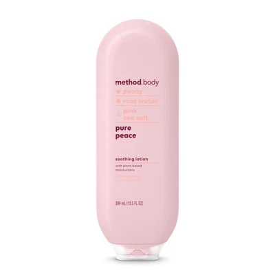 Loción corporal calmante Method Pure Peace, peonía, agua de rosas, sal marina rosa 13,5 oz Foto 1 de 4