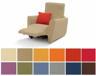 COPRIPOLTRONA ELASTICIZZATO RECLINABILE 1 POSTO CON MOVIMENTO RELAX TINTA UNITA - Immagine 1 di 4