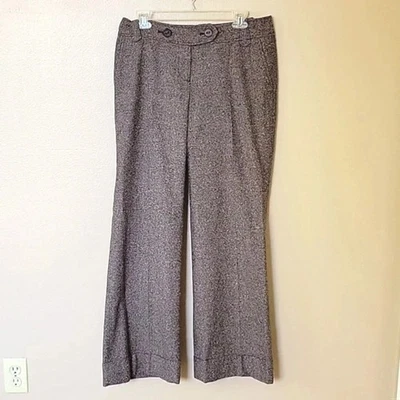 Pantalón Ann Taylor LOFT Marrón Marisa Tweed Mezcla Lana - Talla 6 Foto 1 de 4
