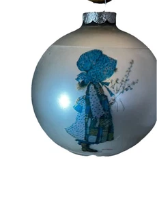 Vintage Holly Hobbie Ornament Glaskugel 1974 Corning Christmas Holiday - Bild 1 von 5