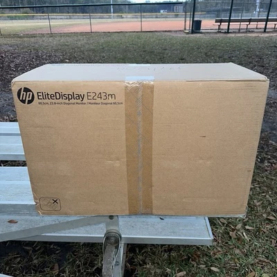 HP EliteDisplay E243m 23.8" Screen LED Lit Monitor Black Silver 1FH48AA SEALED - Image 1 of 4
