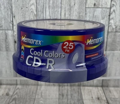 Memorex Cool Colors CD-R Recordable CD 25 Pack | 48x 700MB 80min | New Sealed - Image 1 of 3