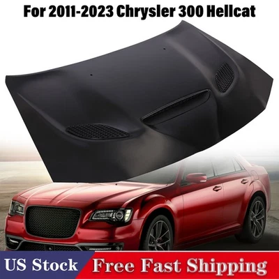 Hood Panel For Chrysler 300 Hellcat Style 2011-2023 Primed Aluminum - Image 1 of 4