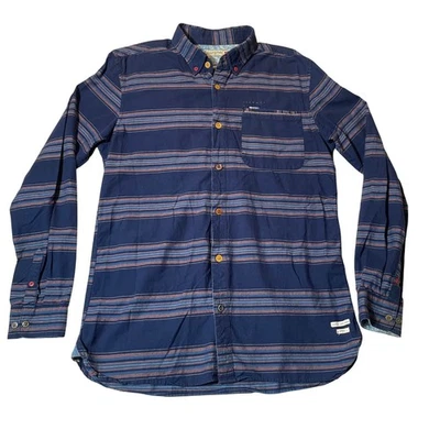 Camisa Scotch & Soda Para Hombres XL Rayas Abotonada Tejida en Japón Otoño InviernoRACK Foto 1 de 4